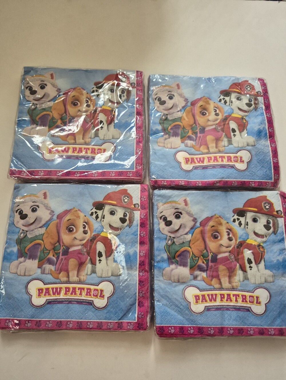 Paw Patrol Blue and Pink Disposable Party Napkins